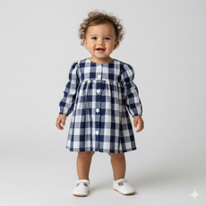 Vestido Infantil Manga Longa 100% Algodão - Valentina