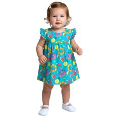 Vestido Infantil 100% Algodão - Ariel