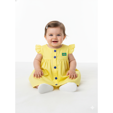Vestido de Bebê 100% Algodão - Copa 