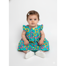 Vestido de Bebê 100% Algodão - Ariel