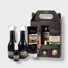 KIT CAPILAR GLAMOUR FLORA PURA LISO EM CASA