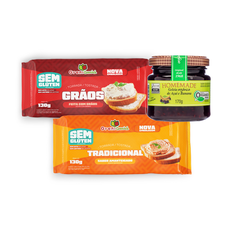 Combo Torrada e Geléia Orgânica Açaí com Banana Sem Glúten, Sem Leite, Sem Lactose - Grani Amici 