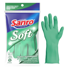 LUVA LATEX SANRO SOFT VERDE GDE
