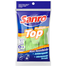LUVA LATEX SANRO TOP VERDE PEQ