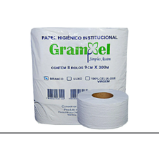 P HIGIENICO GRAMPEL BRANCO 8X9X300M FOLHA SIMPLES