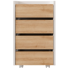 Gaveteiro Volante com 4 Gavetas 40x45cm - Linha Beta (Branco - Madeiro)