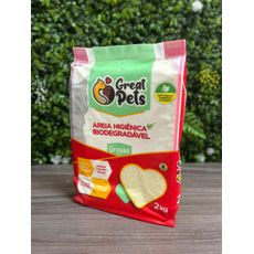 Areia Great Pets Biodegradável 2kg Grossa