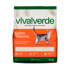 Areia Higiênica Viva Verde Grãos Grossos 4kg