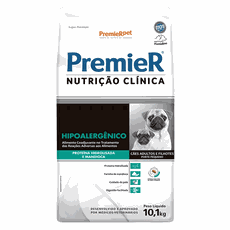 PREMIER CAES AD NUTRICAO CLINICA HIPOALERGENICO PROT HIDRO E MANDIOCA PORTE PEQUENOS 10,1KG