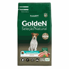 GOLDEN CAES SELECAO NATURAL AD RAÇAS PEQ. FRANGO 1KG