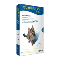 REVOLUTION 6% 0,75 ML (GATOS 2,6KG A 7,5KG) - 1 PIPETA DA CX ORIGINAL COM 3)