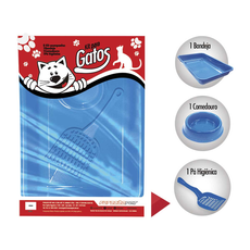 KIT GATOS C/ 3 PECAS FURACAOPET AZUL