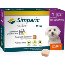 SIMPARIC TAB 10MG - 2,6 - 5 KG - (1 COMPRIMIDO FRACIONADO DA CX ORIGINAL COM 3)