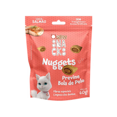Petisco Quatree Snacks Nuggets para Gatos Bola de Pelo Sabor Salmão 150g