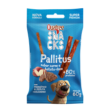 Petisco Quatree Snacks Pallitus Sabor Carne e Batata Doce para Cães 60g
