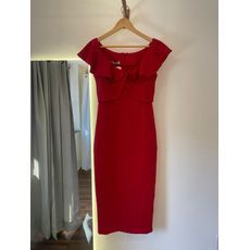Vestido Md C/Babado Gola Vermelho