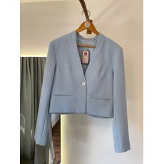 Blazer Curto S Gola Azul Claro