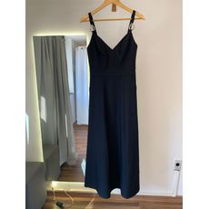 Vestido Alca Metal Sarja Preto