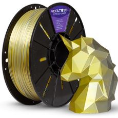 Filamento PLA Duo Color Alumínio e Dourado V-Silk - - High Speed - 1,75mm 1Kg