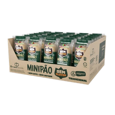 Display Minipão Vegano 30 unds. Sem Glúten, Sem Leite, Sem Lactose 2,10kg - Grani Amici
