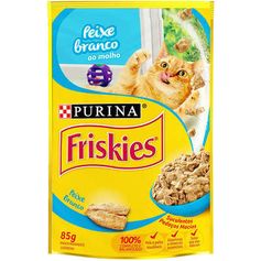 Ração Úmida Nestlé Purina Friskies Peixe Branco ao Molho para Gatos Adultos