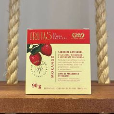 SABONETE ARTESANAL DE MORANGO-90G-FLORA PURA