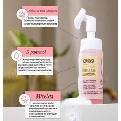 MOUSSE MICELAR FLORA CARE ROSA MOSQUETA 160ML FLORAPURA FACIAL