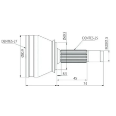 Homocinética Mercedes Classe B150 B160 B170 B180 B200 2005 em Diante