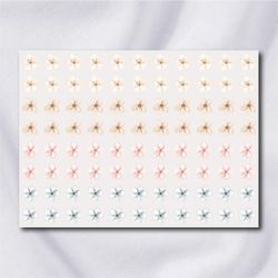Mini Florzinhas Minimalista Tons Pastéis 1cm - Decalque para Tecido