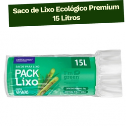 Saco de Lixo Ecológico Premium 15 Litros  - 60 Unidades