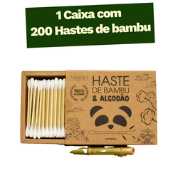 Haste de Bambu e Algodão - Caixa com 200 unidades