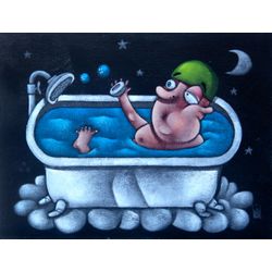 Clayton Silva - Banho de Lua - Oleo sobre tela - 30x40 cm - a.c.i.d./a.n.v. - 2019