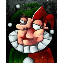 Clayton Silva - Bufão enfastiante - Óleo sobre tela - 50x40cm - a.c.i.d e verso - 2019_com_moldura
