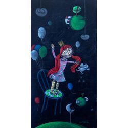 Clayton Silva - O sonho de Elisabete - Óleo sobre tela - 30x60cm - a.n.v - 2012