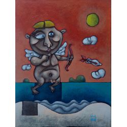 Clayton Silva - Loves In the Air - Oleo sobre tela - 40x30 cm - a.c.i.d./a.n.v. - 2018