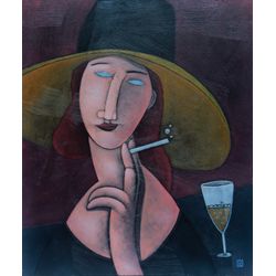 Clayton Silva - Portrait Of Jeanne Hebuterne - Oleo sobre tela - 60x50 cm - a.c.i.d./verso