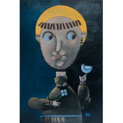 Clayton Silva - Irmão Sol, Irmã Lua - Óleo sobre tela - 60x40cm - a.c.i.d e verso - 2014