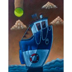 Clayton Silva - Marinha ao Por do Sol - Oleo sobre tela - 40x30 cm - a.c.i.d/a.n.v. - 2017