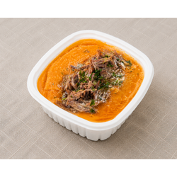 Caldo de Moranga com carne seca
