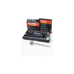 Jogo De Soquete Catracada Premim 40 Peças Golfield 1/4 3/8