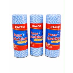 Pano Multiuso Rolo Rayco com 50 Folhas 20x40cm Alta Absorção Reutilizável para Limpeza