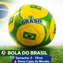Bola Brasil Infantil 15cm Tamanho 2 Verde Amarela Futebol