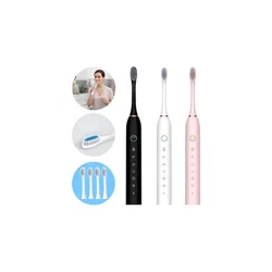 Escova De Dentes Elétrica Ultra-sônica Recarregável 4 Refil cor Branca