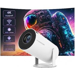 Mini Projetor 4K Portátil Shark Blue Android Wifi Bluetooth Branco