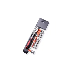 Jogo De Soquete Sextavado Com Catraca 12 Pçs C/ Extensão