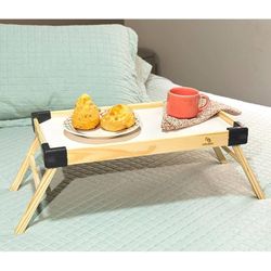 Bandeja de Café da Manhã Dobrável Strong em Madeira – Mesa Posta para Cama e Sofá
