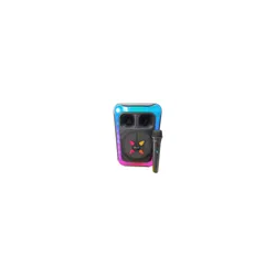 Caixa de som portátil Kbroad de 8 polegadas com graves potentes, rádio, luzes RGB e microfone.