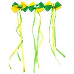 Kit de 3 Laço De Cabelo Copa Do Mundo Brasil Presilha