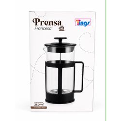 Prensa Francesa 350ml de Vidro com Estrutura em Plástico Preto – Cafeteira para Café e Chá
