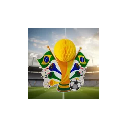 Decoração Brasil Futebol Copa Festa Bar Enfeite Papel Pendurar